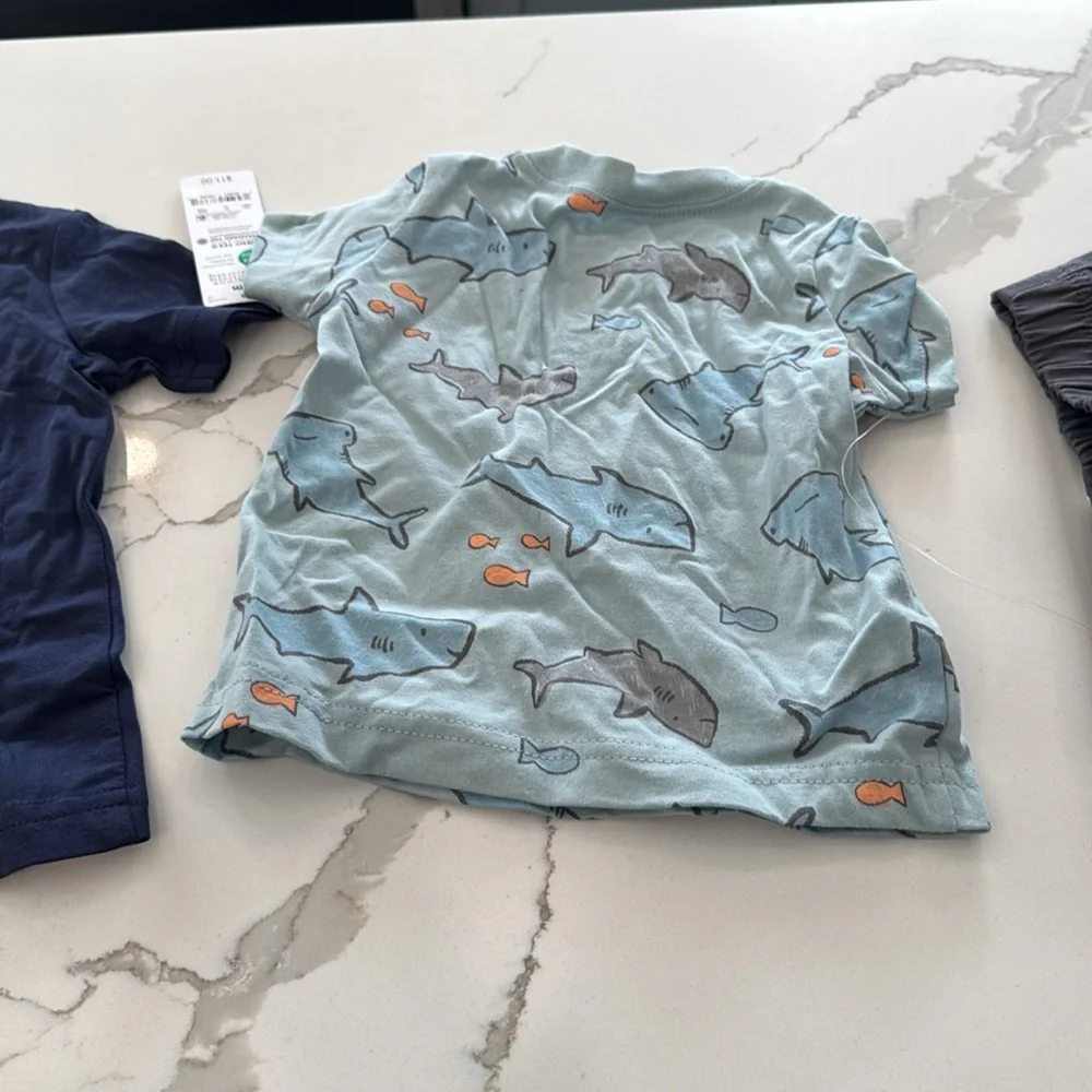 Carters two piece set Henley shirt shorts baby boy 9m nwt